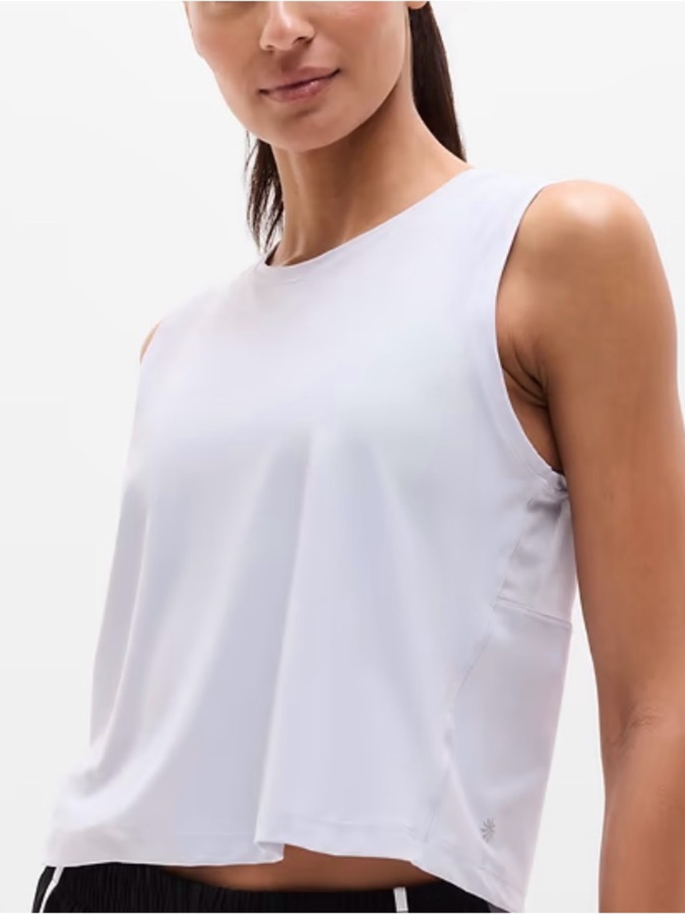 Athleta White High Neck Muscle Tank Top Size M